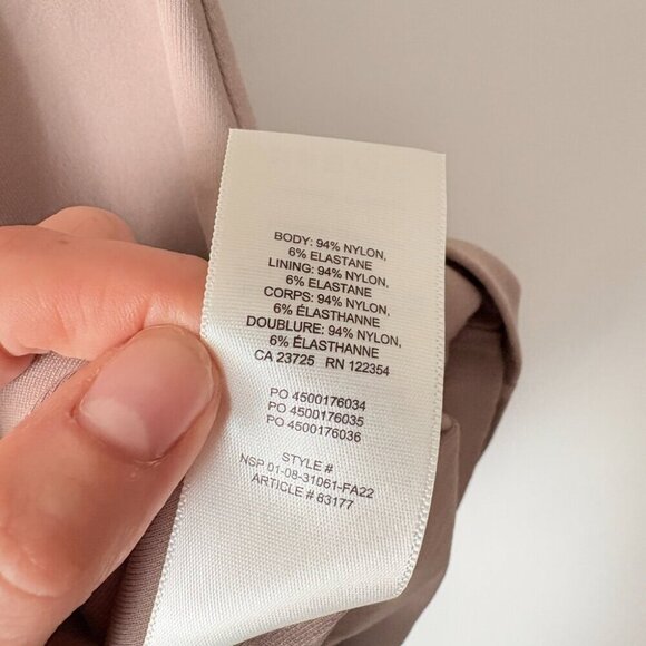 Aritzia Babaton Contour Mockneck Mini Dress Nude Taupe Size Medium - Picture 6 of 6